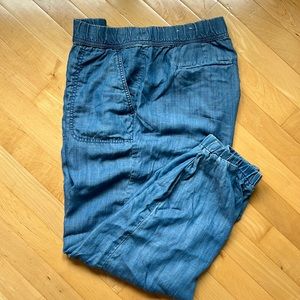 Talbots women’s soft denim jogger with elastic ankle. size Large. Never worn.